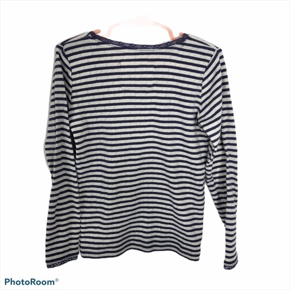 Mini Boden Purple White Striped Long Sleeve Sz 6 - Picture 4 of 6